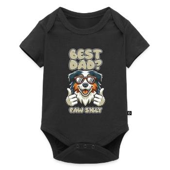 Australian Shepherd Vater Best Dad Pawsibly - Baby Premium Kurzarmbody - Schwarz - Vorne