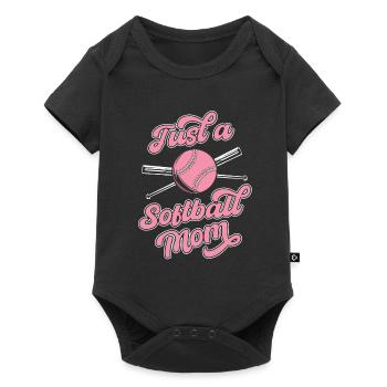 Softball Just A Softball Mom - Baby Premium short-sleeve bodysuit - black - Front