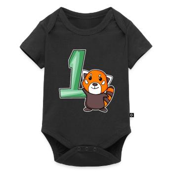 1 year old - School enrollment - Little panda motif - Baby Premium short-sleeve bodysuit - black - Front