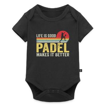 Life is Good Padel Makes it Better - Baby Premium short-sleeve bodysuit - black - Front