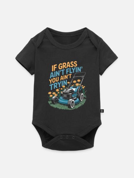 Rasenmäher Mähen - Baby Premium Kurzarmbody - Schwarz