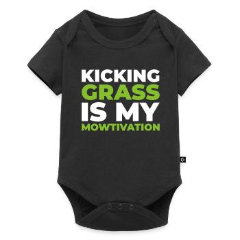 Lawn mower mowing - Baby Premium short-sleeve bodysuit - black - Front