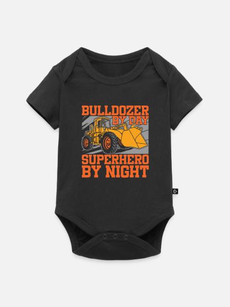 Bulldozer Planierraupe - Baby Premium Kurzarmbody - Schwarz