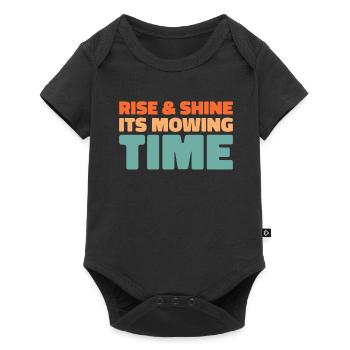 Lawn mower mowing - Baby Premium short-sleeve bodysuit - black - Front