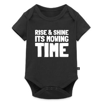 Lawn mower mowing - Baby Premium short-sleeve bodysuit - black - Front