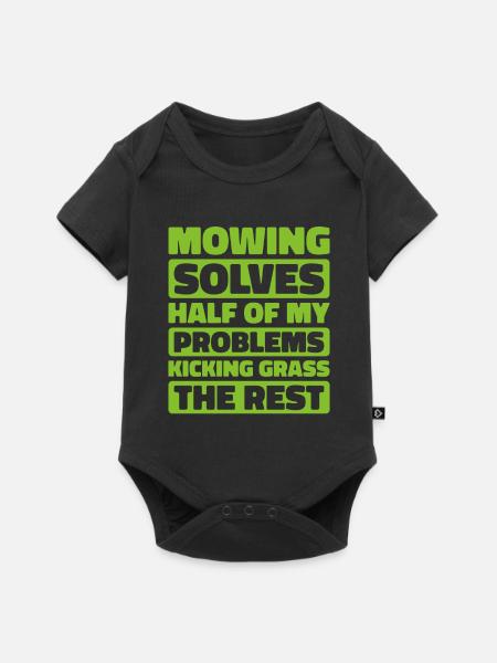 Rasenmäher Mähen - Baby Premium Kurzarmbody - Schwarz