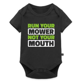 Lawn mower mowing - Baby Premium short-sleeve bodysuit - black - Front