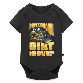 Bulldozer Planierraupe - Body à manches courtes Premium Bébé - noir - Devant