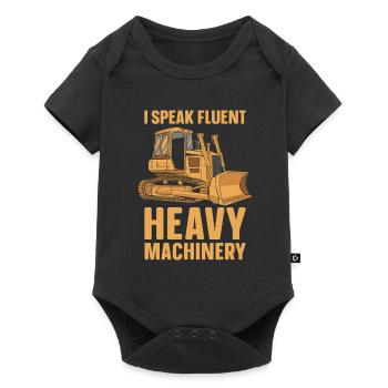 Bulldozer Planierraupe - Body à manches courtes Premium Bébé - noir - Devant