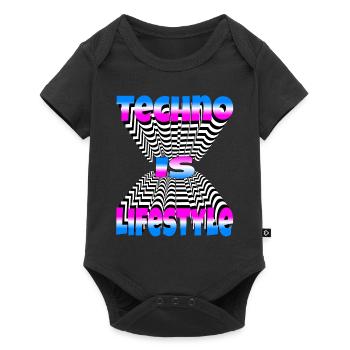 Techno is Lifestyle Music DJ Party Rave EDM - Baby Premium short-sleeve bodysuit - black - Front