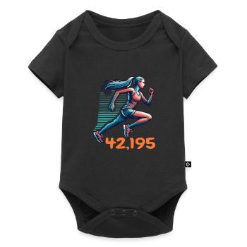 Marathon Runner Woman Running Running Training Jogging - Baby Premium short-sleeve bodysuit - black - Front