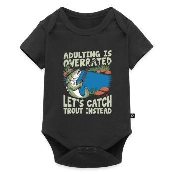 Trout Angler - Baby Premium short-sleeve bodysuit - black - Front