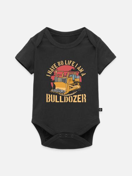 Bulldozer Planierraupe - Baby Premium Kurzarmbody - Schwarz