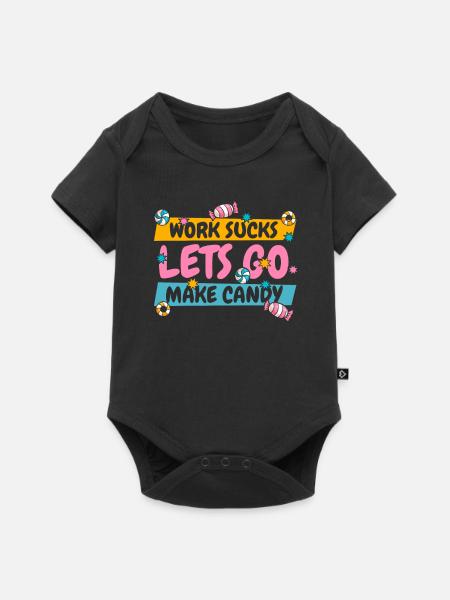 Süßigkeiten Herstellung - Baby Premium Kurzarmbody - Schwarz