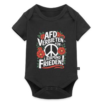 AFD Verbot jetzt! Nazis verbieten - Gegen Rechts - Baby Premium Kurzarmbody - Schwarz - Vorne