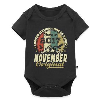 Novembre 2017, Cadeau D'anniversaire Novembre 2017 - Body à manches courtes Premium Bébé - noir - Devant