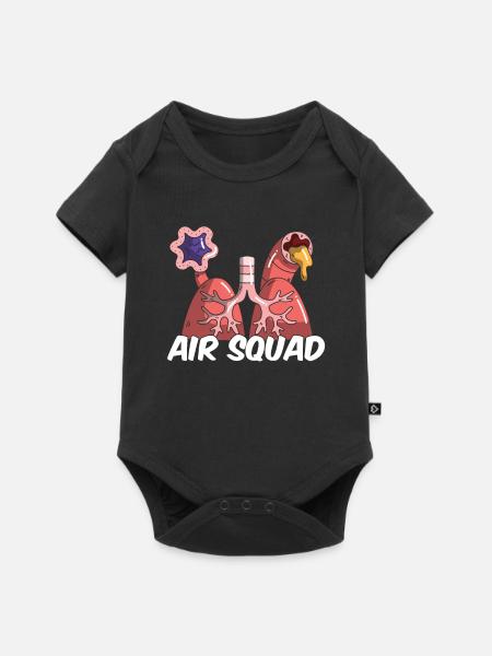 Atemtherapeut Kader - Baby Premium Kurzarmbody - Schwarz
