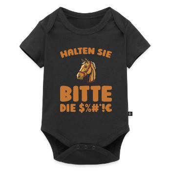 Horse Equestrian Please keep your mouth shut - Baby Premium short-sleeve bodysuit - black - Front