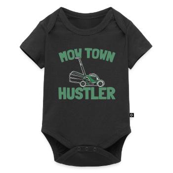 Lawn mower mowing - Baby Premium short-sleeve bodysuit - black - Front