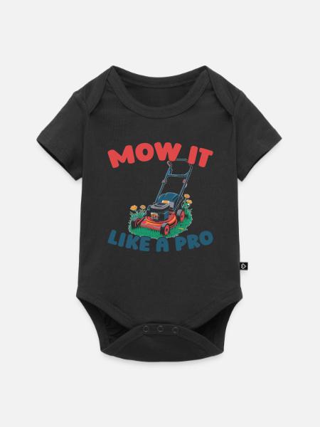 Rasenmäher Mähen - Baby Premium Kurzarmbody - Schwarz