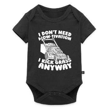 Lawn mower mowing - Baby Premium short-sleeve bodysuit - black - Front