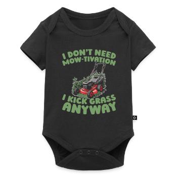 Lawn mower mowing - Baby Premium short-sleeve bodysuit - black - Front