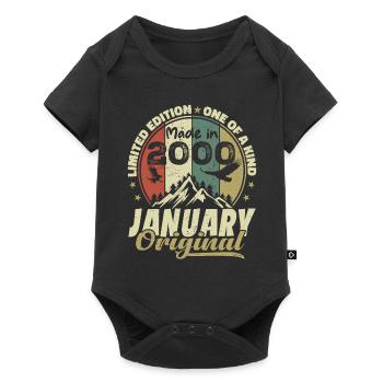 Birthday January 2000 - Original January 2000 - Baby Premium short-sleeve bodysuit - black - Front