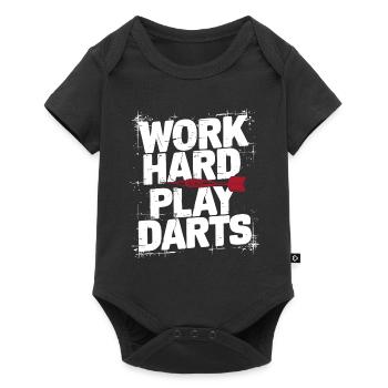 Work Hard Play Darts Darts - Baby Premium short-sleeve bodysuit - black - Front