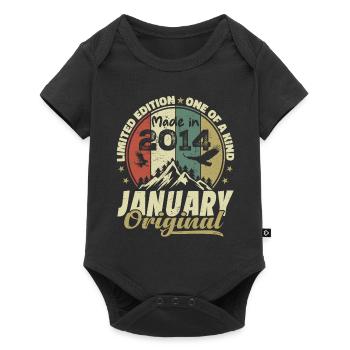 Anniversaire Janvier 2014 - Original Janvier 2014 - Body à manches courtes Premium Bébé - noir - Devant