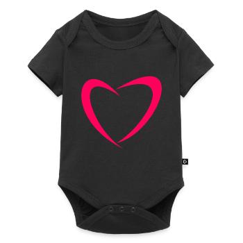 Herz Design zum Valentinstag Liebe Valentinstag - Baby Premium Kurzarmbody - Schwarz - Vorne