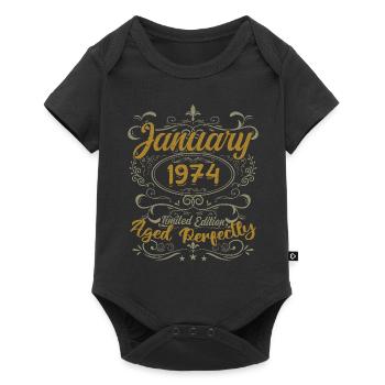 January Birthday Gift Born In January 1974 - Baby Premium short-sleeve bodysuit - black - Front