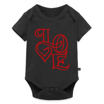 Valentinstag Herz Liebe Love Paar Geschenk - Baby Premium Kurzarmbody - Schwarz - Vorne