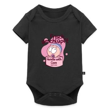 Baby Schwanger Kind Familie Mama Papa Geschenk - Baby Premium Kurzarmbody - Schwarz - Vorne