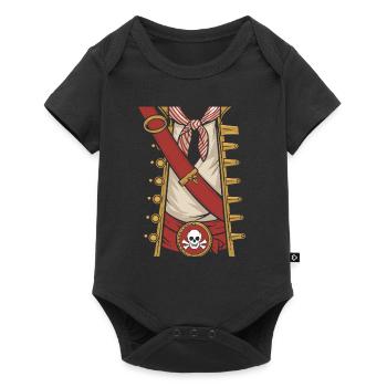 T-shirt déguisement de pirate pour garçons et hommes - Body à manches courtes Premium Bébé - noir - Devant