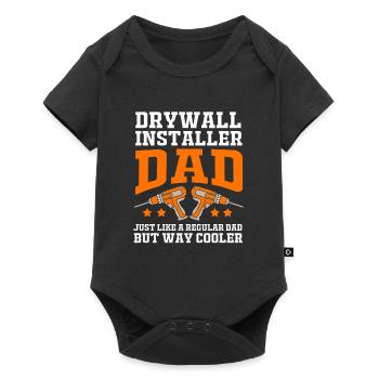 Construction site drywall assembly fitter father dad - Baby Premium short-sleeve bodysuit - black - Front