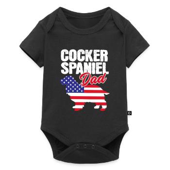 Cocker Spaniel Vater - Baby Premium Kurzarmbody - Schwarz - Vorne