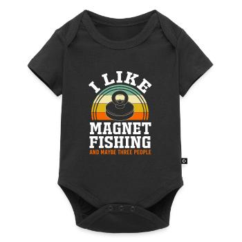 Magnet Fishing Fishing Magnet Angler - Baby Premium short-sleeve bodysuit - black - Front