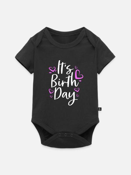 Hebamme - Baby Premium Kurzarmbody - Schwarz