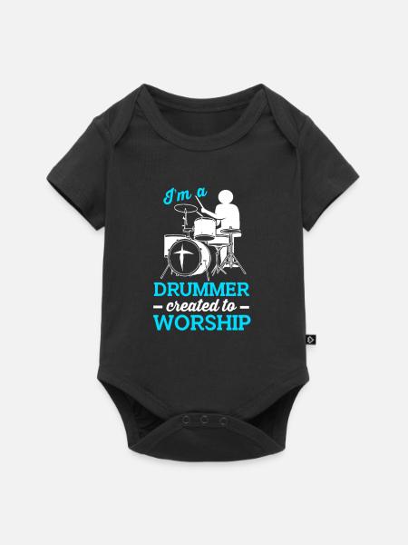 Drumsticks Schlagzeug Schlagzeuger - Baby Premium Kurzarmbody - Schwarz