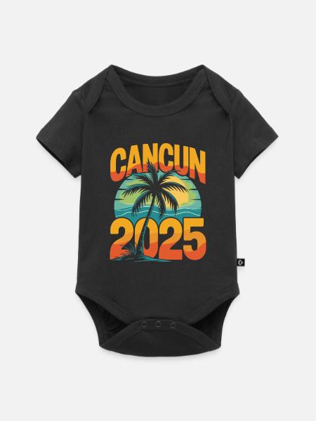 Cancun 2025 - Baby Premium Kurzarmbody - Schwarz
