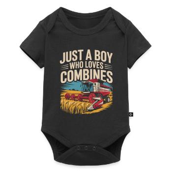 Juste un garçon qui aime les moissonneuses-batteuses - Body à manches courtes Premium Bébé - noir - Devant