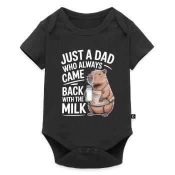 Always Came Back with the Milk Vaterstag - Baby Premium Kurzarmbody - Schwarz - Vorne
