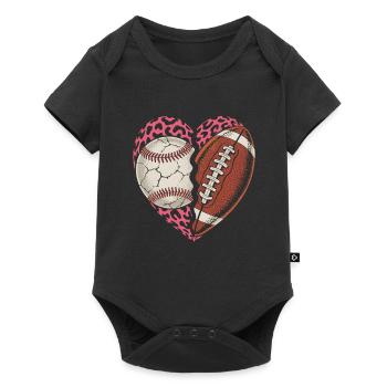 Conception de baseball et de football - Body à manches courtes Premium Bébé - noir - Devant