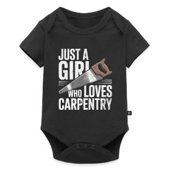 Just a girlwho loves carpentry - Baby Premium Kurzarmbody - Schwarz - Vorne
