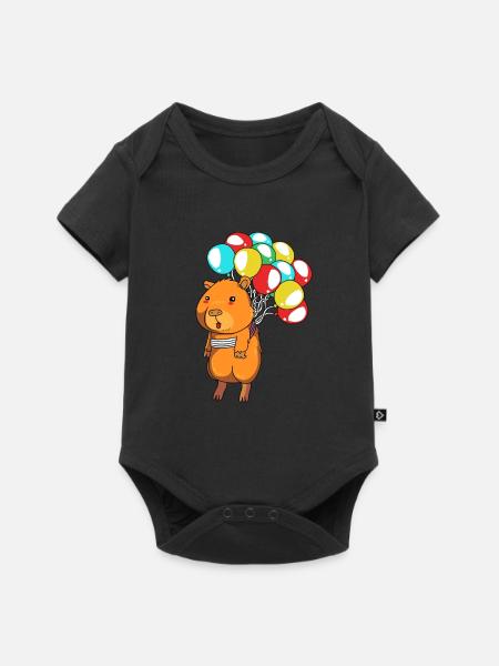Capybara Capibara - Baby Premium Kurzarmbody - Schwarz