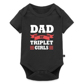 Drillinge Vater Papa - Baby Premium Kurzarmbody - Schwarz - Vorne