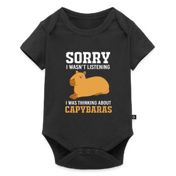 Capybara Capibara - Baby Premium Kurzarmbody - Schwarz - Vorne
