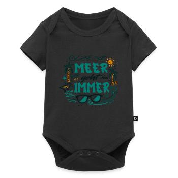 Sea Goes Always Summer Beach Saying Shirt - Baby Premium short-sleeve bodysuit - black - Front