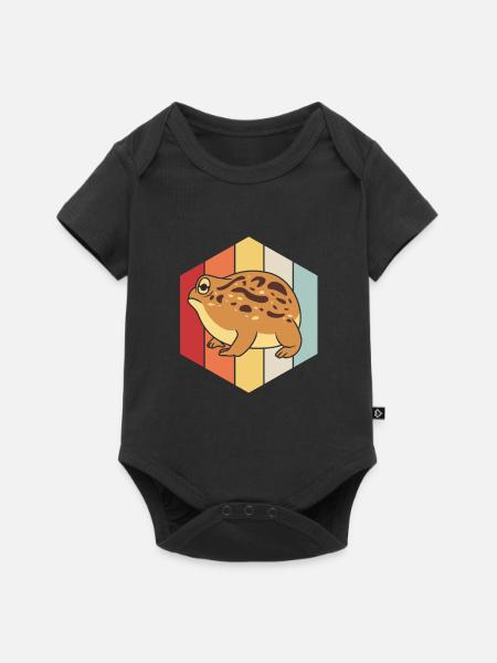 Desert Rain Frog Frosch - Baby Premium Kurzarmbody - Schwarz