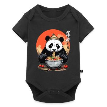 Kawaii Panda Ramen Style Japon Design - Body à manches courtes Premium Bébé - noir - Devant